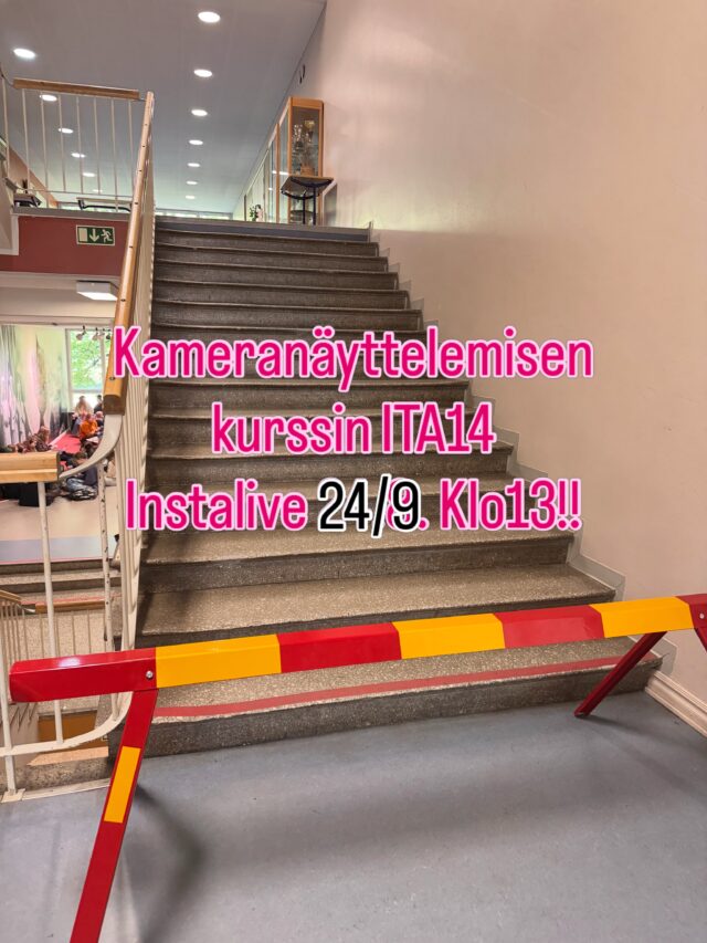 Tervetuloa linjoille to 24.9. Klo13 seuraamaan kameranäyttelemiskurssin instaliveä! 🎬