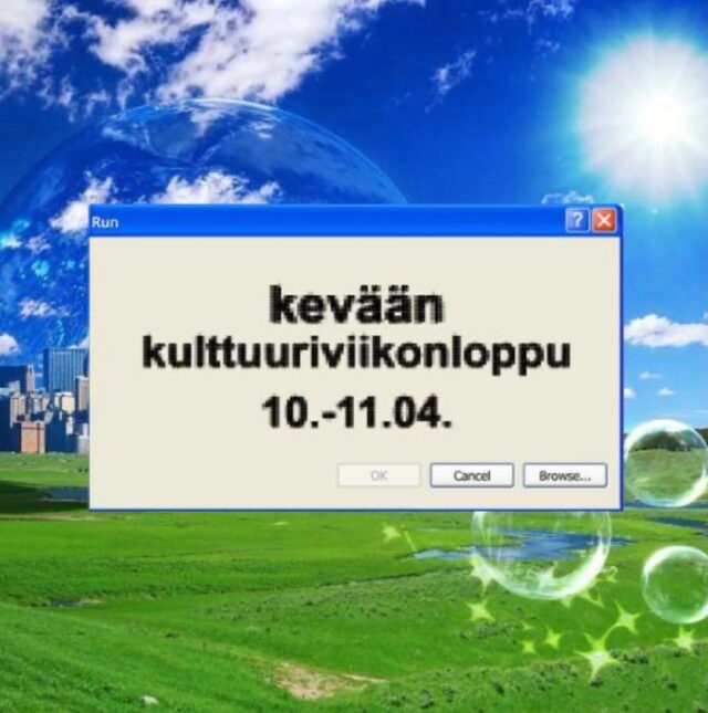 Kevät tulee ja niin myös kulttuuriviikonloppu! Tervetuloa TYKin kulttuuriviikonloppuun 10.-11.4.2026.

Luvassa on hienoja teatterin, tanssin, median ja kuvataiteen diplomiesityksiä. Lisätietoja ja tarkempi ohjelma koulun nettisivuilla tyk.info