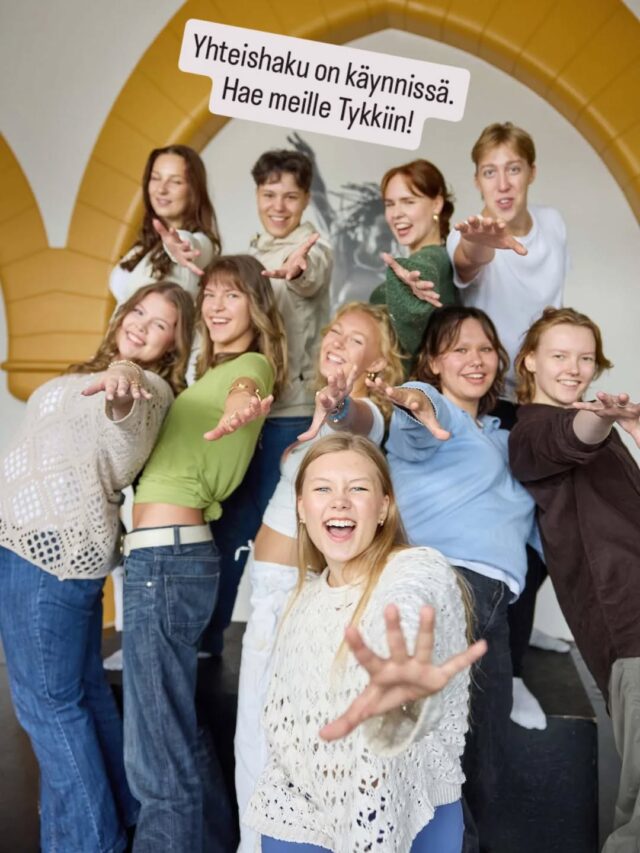 Perusopetuksen jälkeisen koulutuksen yhteishaku on auki 17.2.-17.3.2026. Hae meille Tykkiin! 

#yhteishaku #tyk